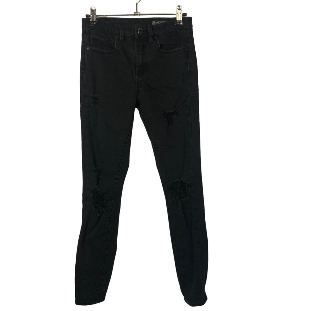 BlankNYC‎ Black Mid Rise Distressed Skinny Jeans 27